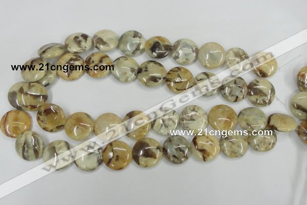 CFS204 15.5 inches 20mm flat round natural feldspar gemstone beads