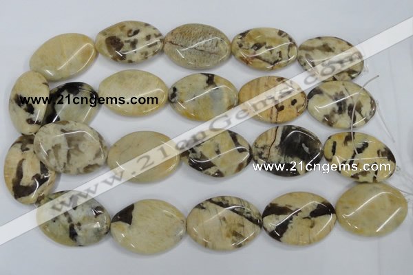 CFS205 15.5 inches 25*35mm twisted oval natural feldspar gemstone beads