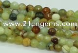 CFW01 15.5 inches 4mm faceted round flower jade beads wholesale