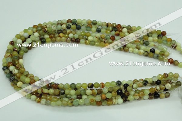 CFW01 15.5 inches 4mm faceted round flower jade beads wholesale