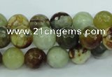 CFW04 15.5 inches 10mm faceted round flower jade beads wholesale