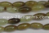 CFW115 15.5 inches 6*13mm rice flower jade gemstone beads