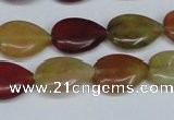 CFW122 15.5 inches 12*16mm flat teardrop flower jade gemstone beads