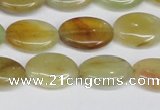 CFW126 15.5 inches 12*16mm flat oval flower jade gemstone beads