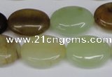 CFW129 15.5 inches 15*20mm flat oval flower jade gemstone beads