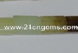 CFW142 15.5 inches 12*16mm flat tube flower jade gemstone beads