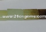 CFW144 15.5 inches 15*20mm flat tube flower jade gemstone beads