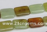 CFW149 15.5 inches 12*16mm rectangle flower jade gemstone beads