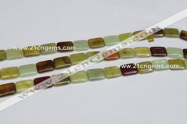 CFW150 15.5 inches 13*18mm rectangle flower jade gemstone beads