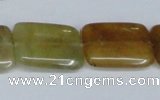 CFW151 15.5 inches 15*20mm rectangle flower jade gemstone beads