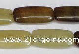 CFW155 15.5 inches 12*25mm rectangle flower jade gemstone beads