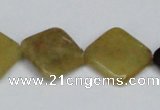 CFW159 15.5 inches 16*16mm diamond flower jade gemstone beads