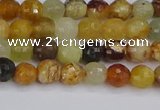 CFW210 15.5 inches 4mm faceted round flower jade beads