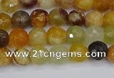 CFW211 15.5 inches 6mm faceted round flower jade beads