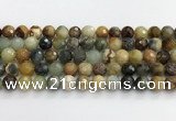 CFW220 15.5 inches 10mm faceted round flower jade beads