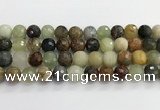 CFW221 15.5 inches 12mm faceted round flower jade beads