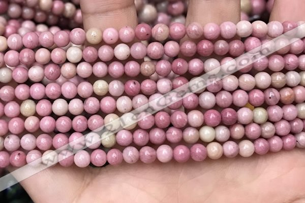 CFW44 15.5 inches 4mm round pink wooden jasper beads wholesale