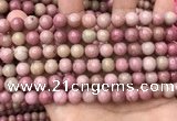 CFW46 15.5 inches 8mm round pink wooden jasper beads wholesale