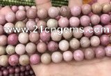 CFW47 15.5 inches 10mm round pink wooden jasper beads wholesale