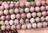 CFW48 15.5 inches 12mm round pink wooden jasper beads wholesale