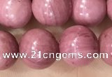 CFW52 15.5 inches 8mm round natural pink wooden jasper beads