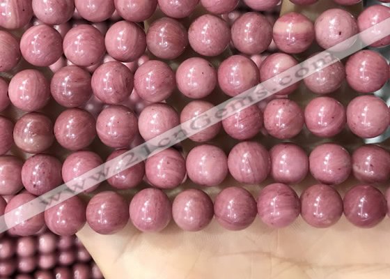 CFW53 15.5 inches 10mm round natural pink wooden jasper beads