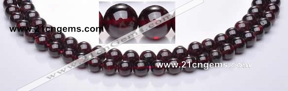 CGA07 multi sizes round natural garnet gemstone beads Wholesale