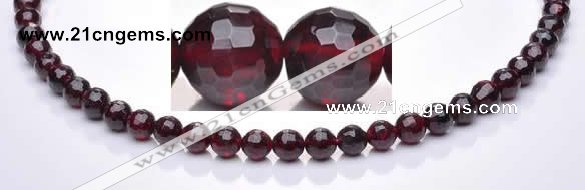 CGA08 multi sizes faceted round natural garnet gemstone beads Wh