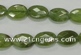 CGA101 15.5 inches 10*14mm faceted oval natural green garnet beads