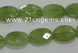 CGA102 15.5 inches 12*16mm faceted oval natural green garnet beads