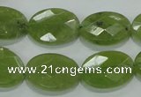 CGA103 15.5 inches 15*20mm faceted oval natural green garnet beads