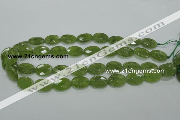 CGA103 15.5 inches 15*20mm faceted oval natural green garnet beads