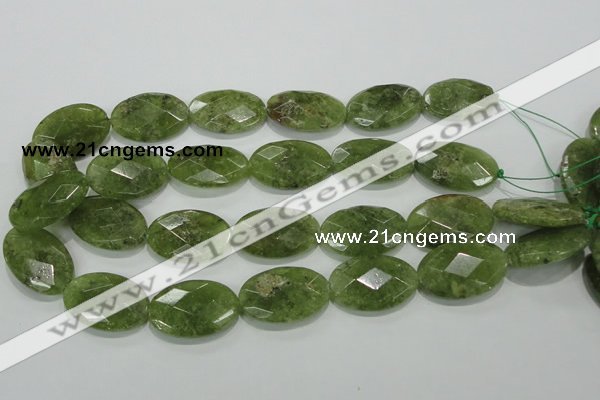 CGA105 15.5 inches 20*30mm faceted oval natural green garnet beads