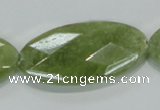 CGA106 15.5 inches 20*40mm faceted oval natural green garnet beads