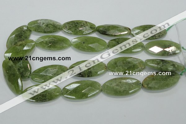 CGA106 15.5 inches 20*40mm faceted oval natural green garnet beads