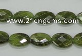 CGA107 15.5 inches 10*14mm faceted oval natural green garnet beads