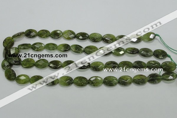 CGA108 15.5 inches 12*16mm faceted oval natural green garnet beads