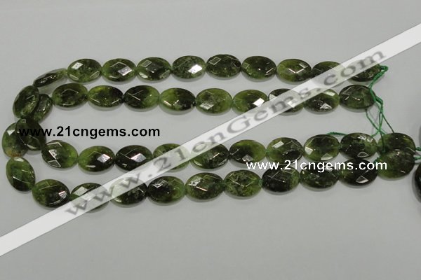 CGA109 15.5 inches 13*18mm faceted oval natural green garnet beads