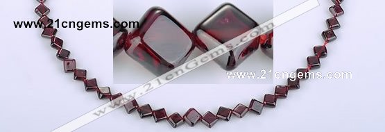 CGA11 15 inches 6*6mm rhombic garnet  gemstone beads Wholesale