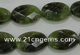 CGA110 15.5 inches 15*20mm faceted oval natural green garnet beads