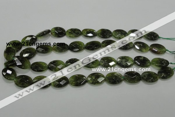 CGA110 15.5 inches 15*20mm faceted oval natural green garnet beads