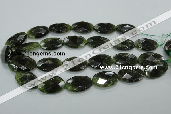 CGA112 15.5 inches 20*30mm faceted oval natural green garnet beads