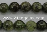 CGA132 15.5 inches 8mm round natural green garnet beads wholesale