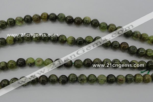 CGA132 15.5 inches 8mm round natural green garnet beads wholesale