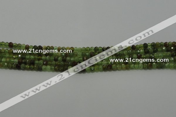 CGA145 15.5 inches 2.5*4mm faceted rondelle natural green garnet beads