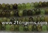 CGA146 15.5 inches 4*6mm faceted rondelle natural green garnet beads