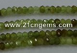 CGA155 15.5 inches 2*2.5mm faceted rondelle green garnet beads