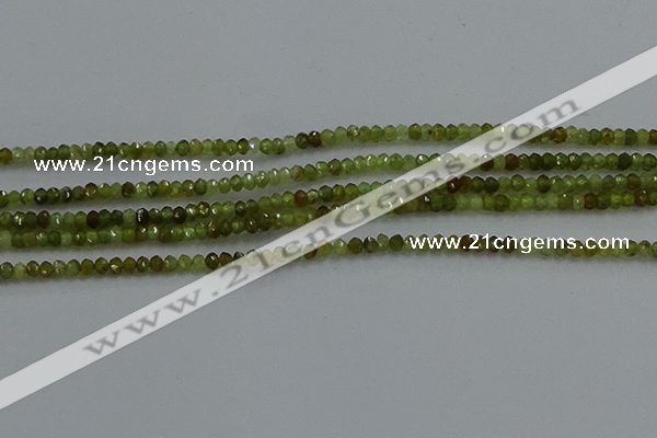 CGA155 15.5 inches 2*2.5mm faceted rondelle green garnet beads