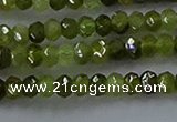 CGA156 15.5 inches 2.5*4mm faceted rondelle green garnet beads