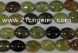 CGA220 15.5 inches 8*10mm oval natural green garnet beads